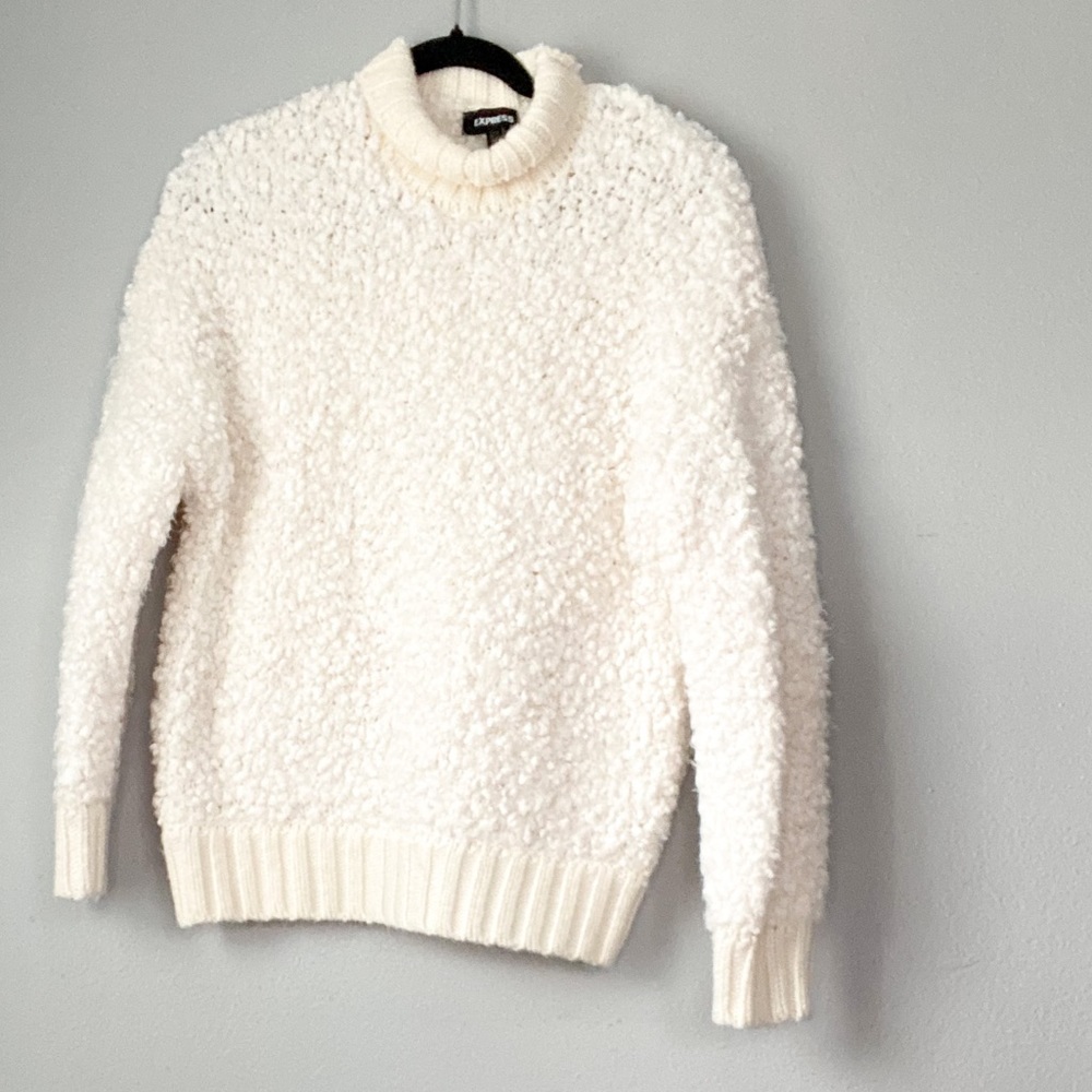 Express Women’s White Cable Knit Sweater